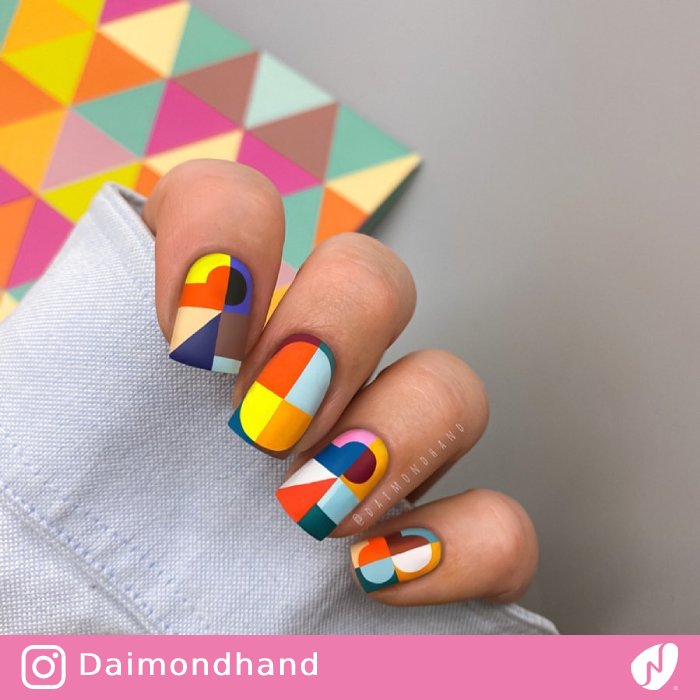 Colorful Geometric Nail Art